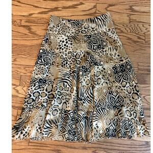 Ruby Rd Skirt Size 14 Brown Elastic Waist Long Fairy Grunge Flowy Boho